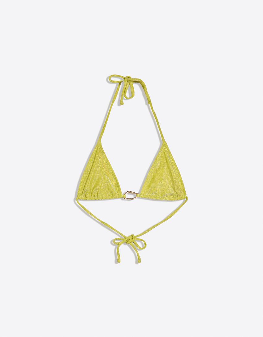Haut de bikini triangle-Lime