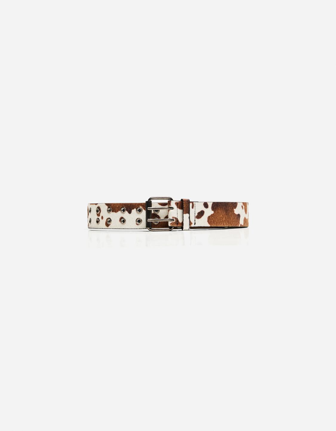 Studded leather effect belt