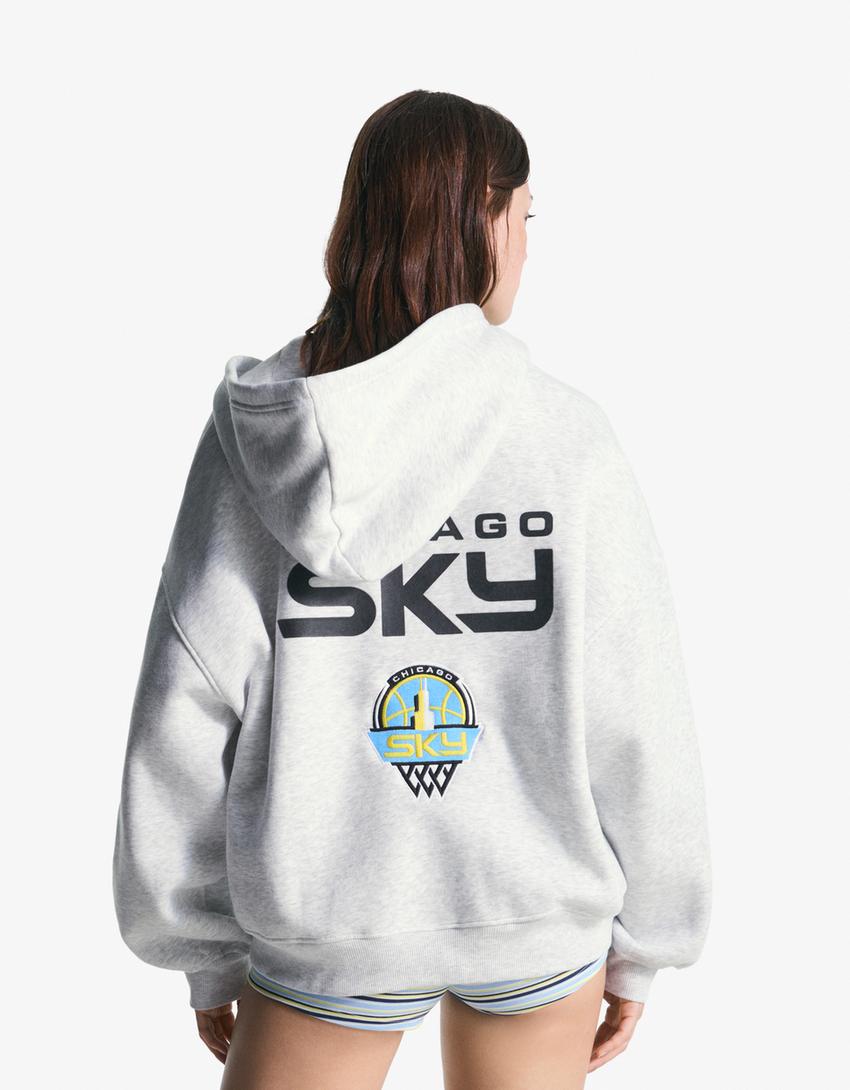 Dukserica WNBA sa kapuljačom i rajsferšlusom-Siva-1