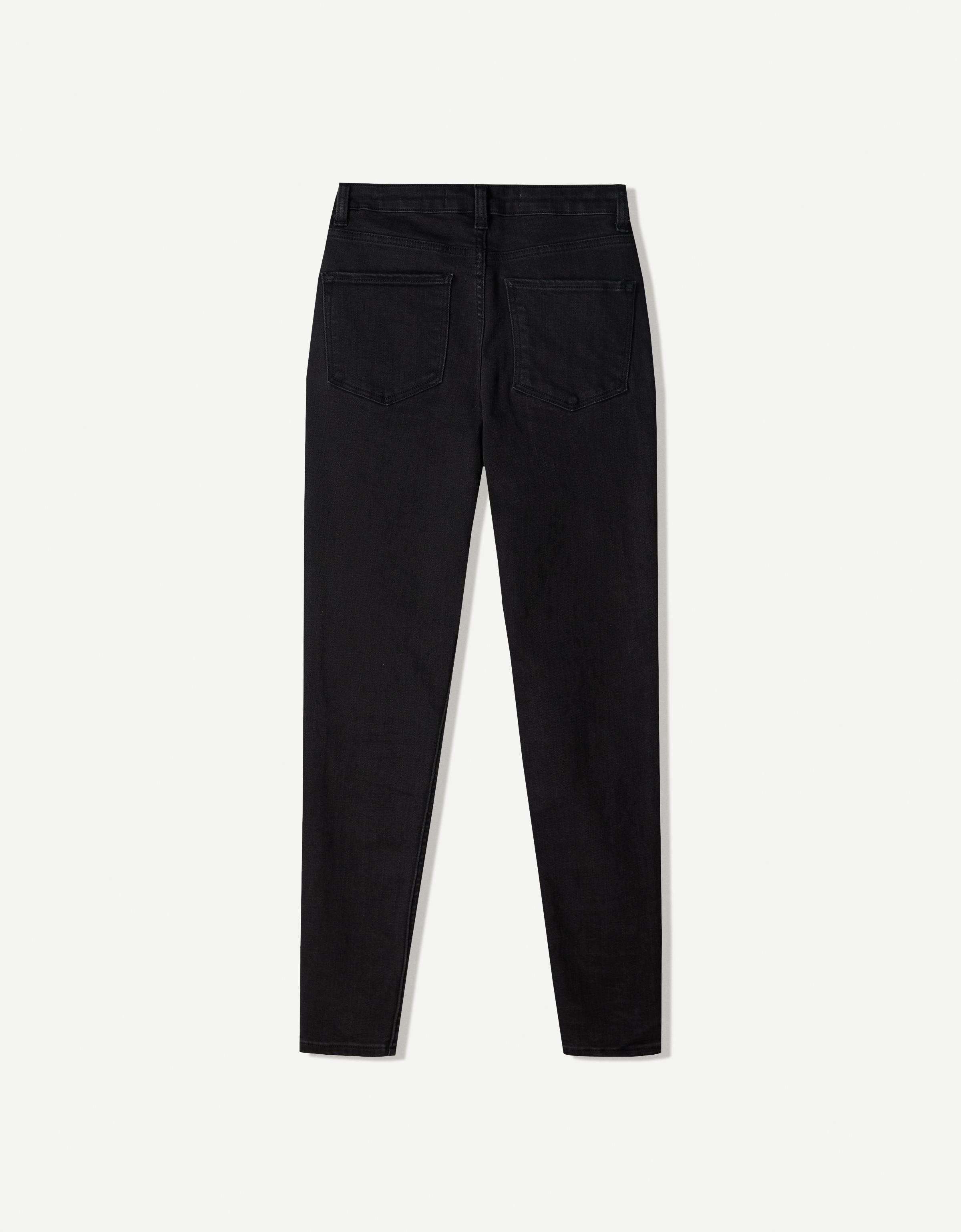 Super high waist skinny jeans — Black