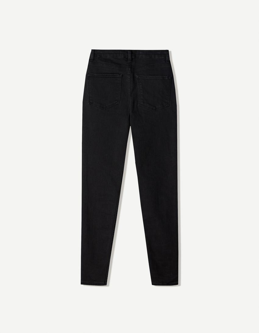 Blugi super high waist skinny fit-Negru