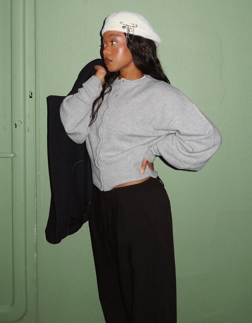 Beret bulu imitasi-Krem