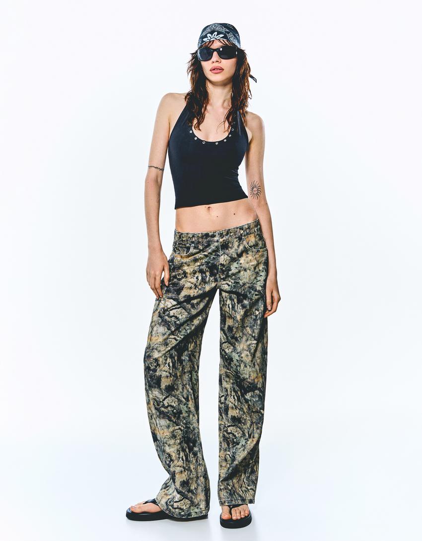 Pantalón baggy print-Multicolor-0