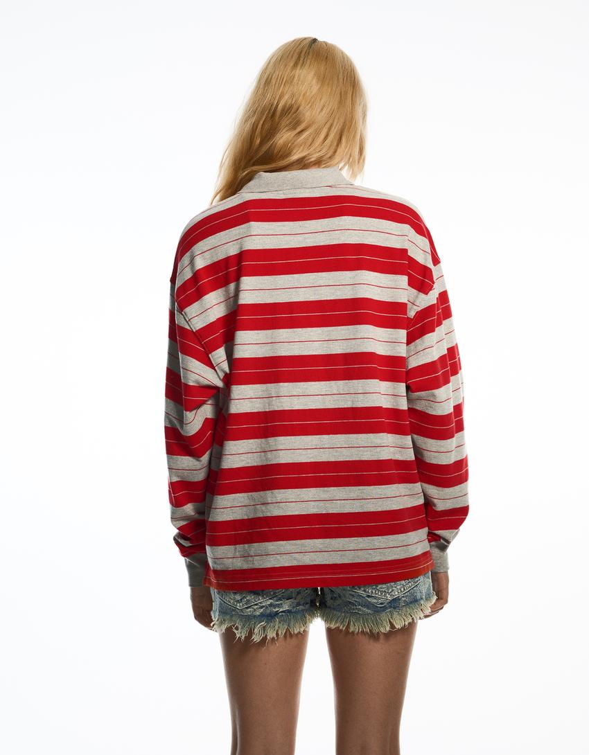 Long sleeve polo shirt ARIES X BERSHKA-Red