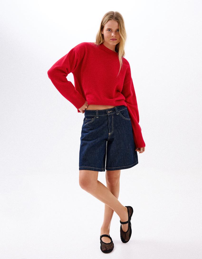 Maglia girocollo-Rosso