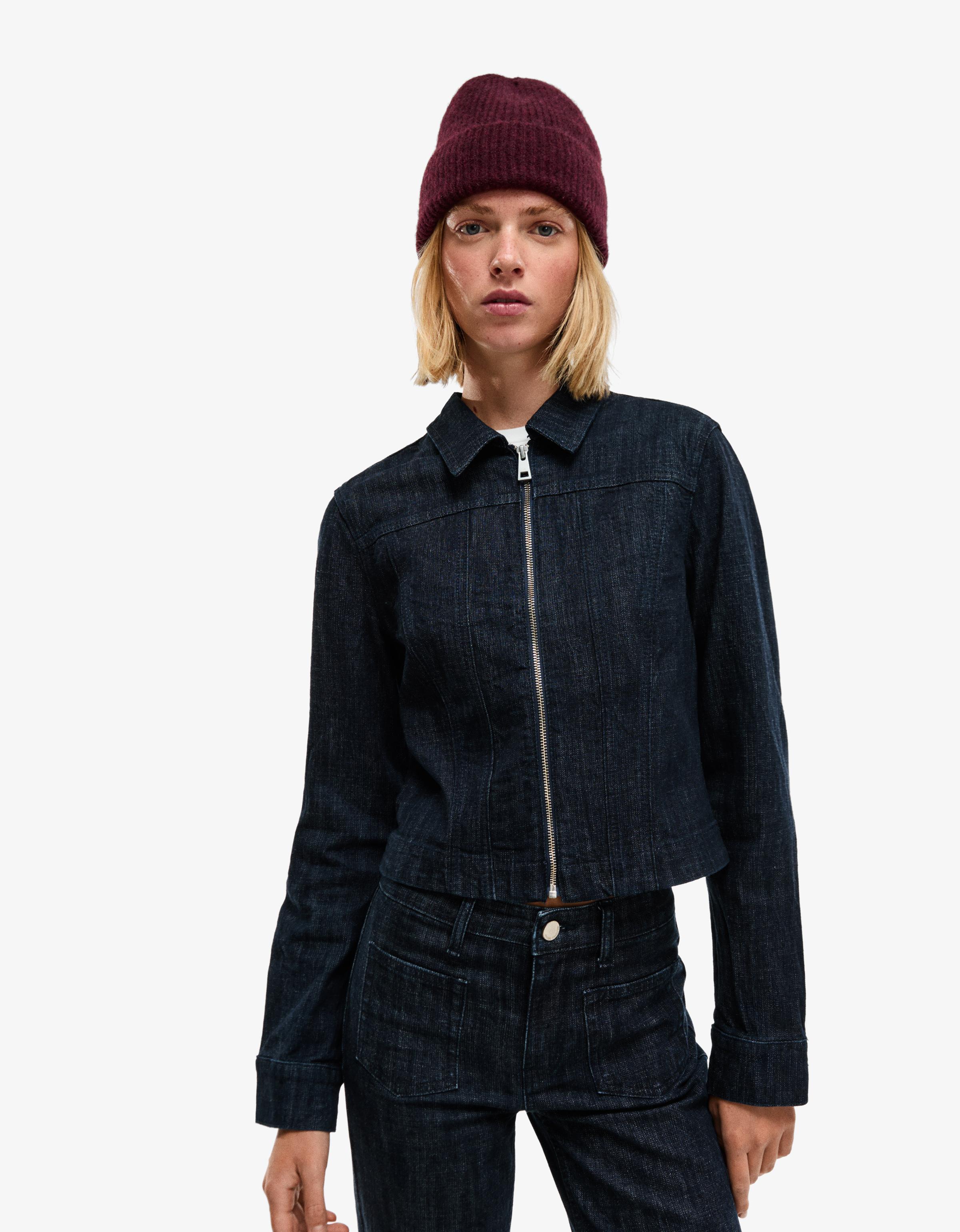 Bershka Basic Beanie Damen Granatrot