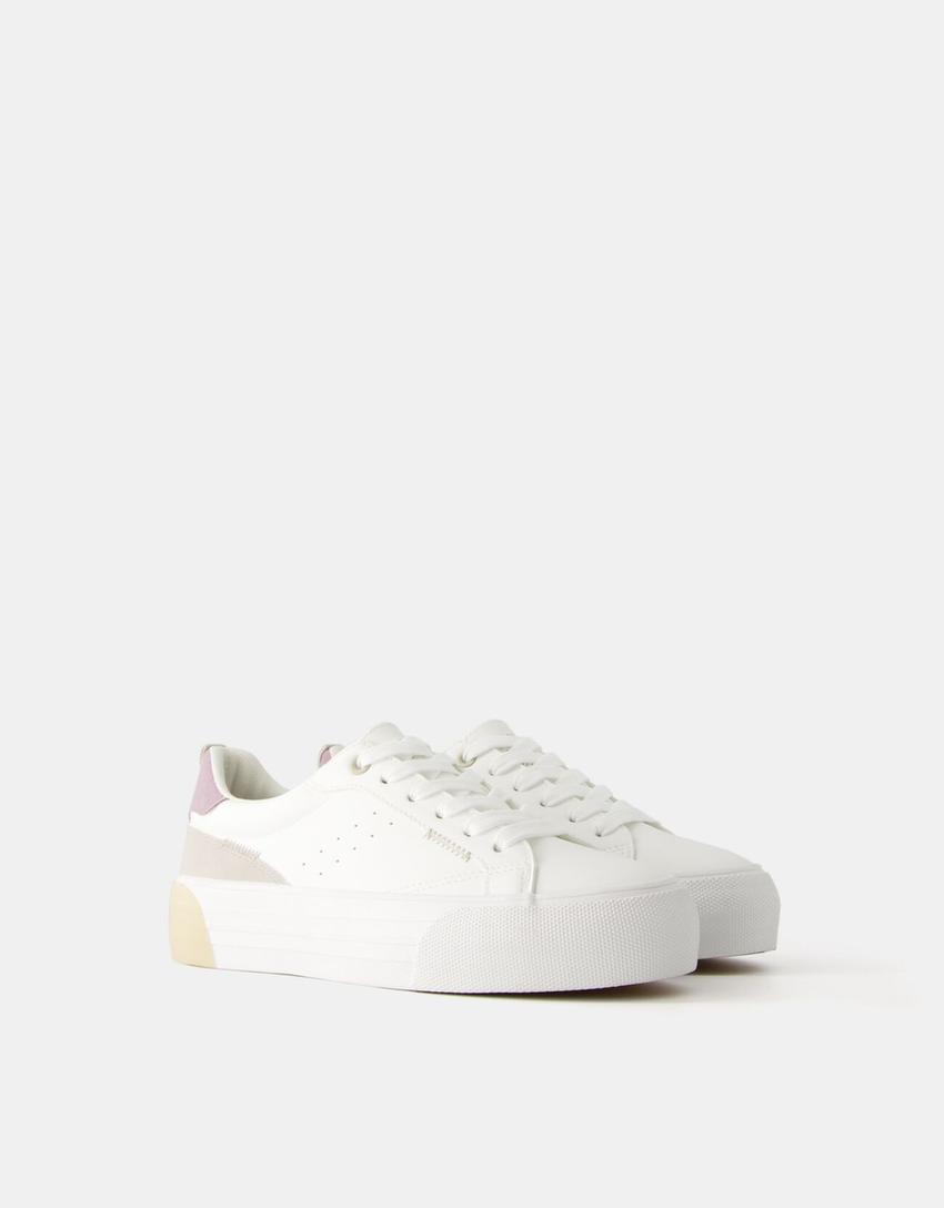 Baskets combinées-Blanc-0