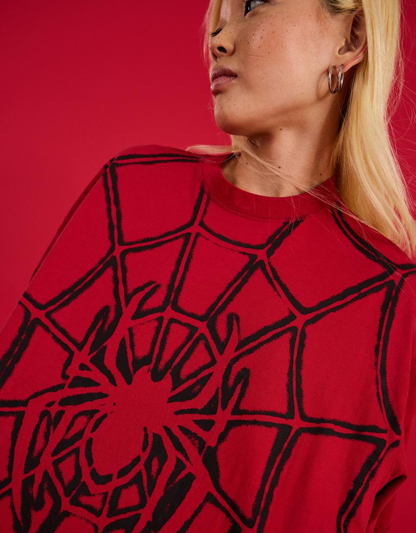 SPIDERMAN boxy fit T-shirt-Red