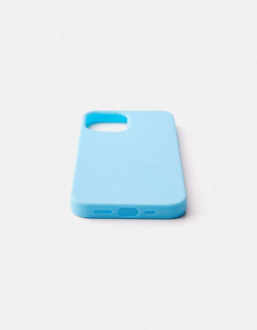 Coque mobile iPhone unie-Bleu-3