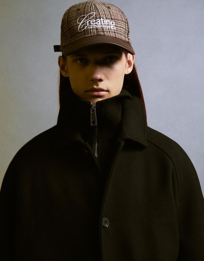 Long wool blend coat-Black