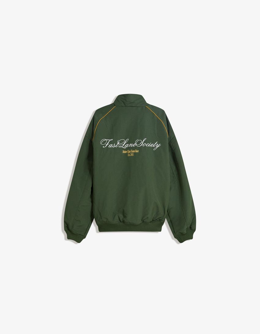 Blouson technique brodé-Kaki