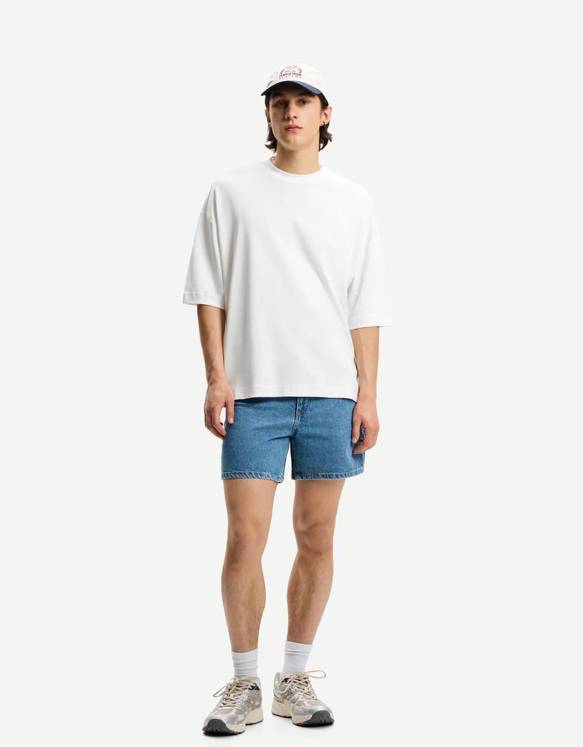 Boxy short sleeve T-shirt-White-2