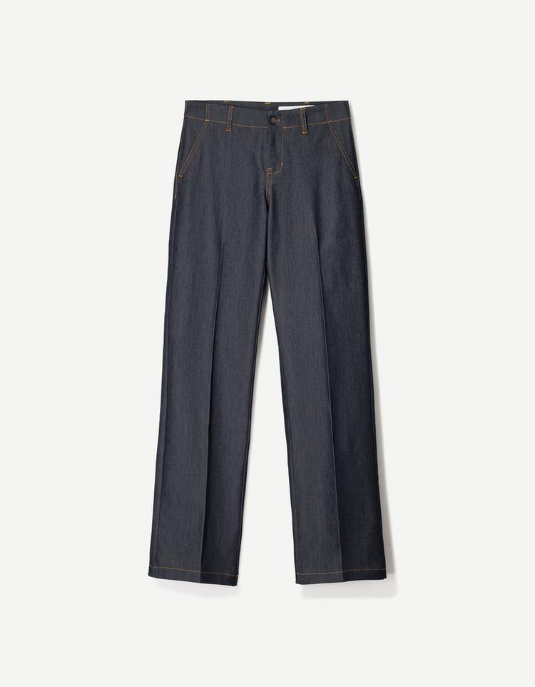 Low-rise boot-cut trousers