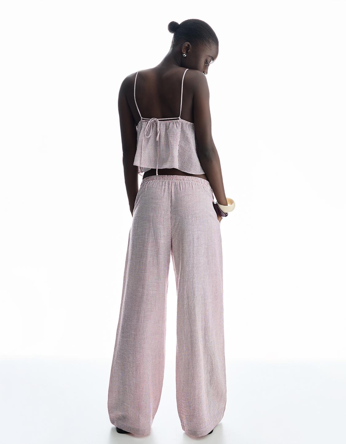 Striped rustic trousers