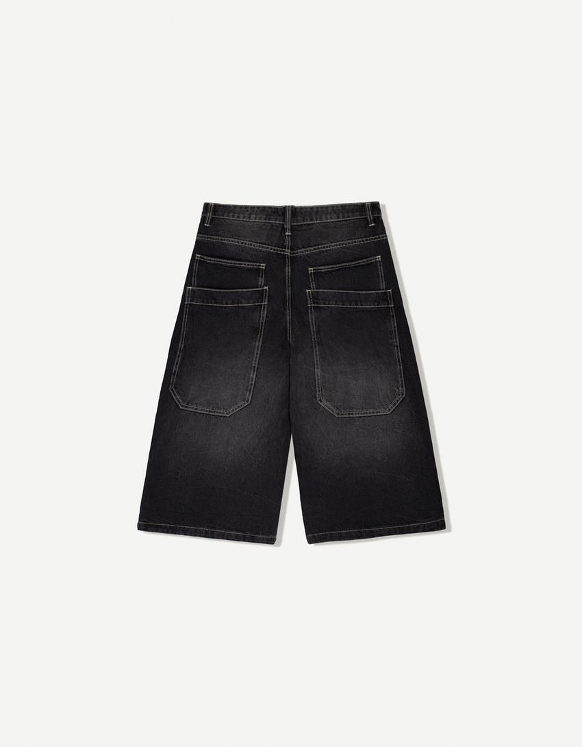 Super baggy denim Bermuda jorts