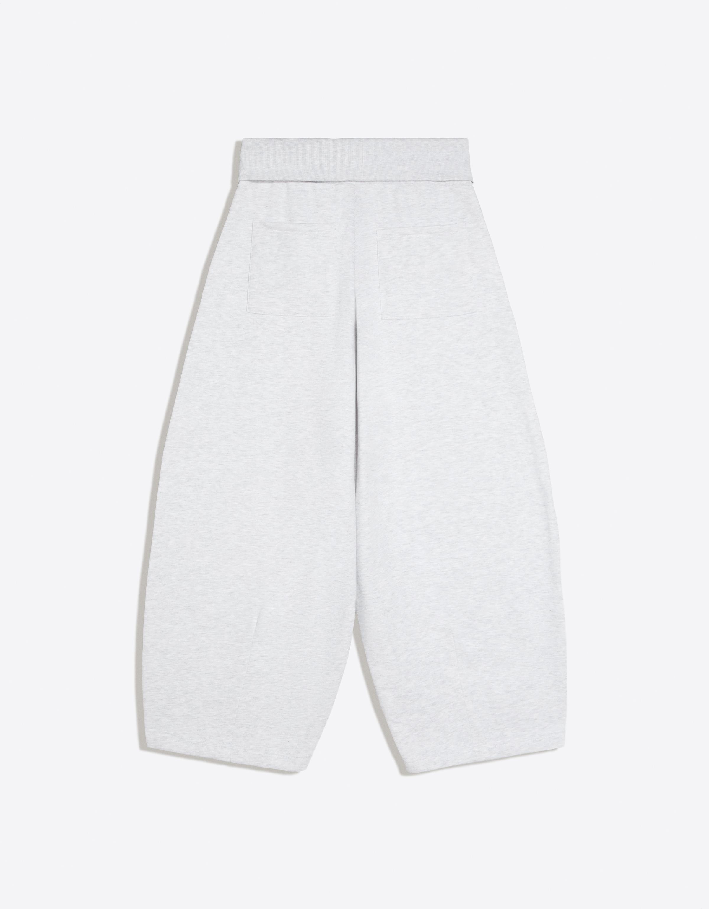 Barrel-leg jersey trousers with fold-over waist — Grey