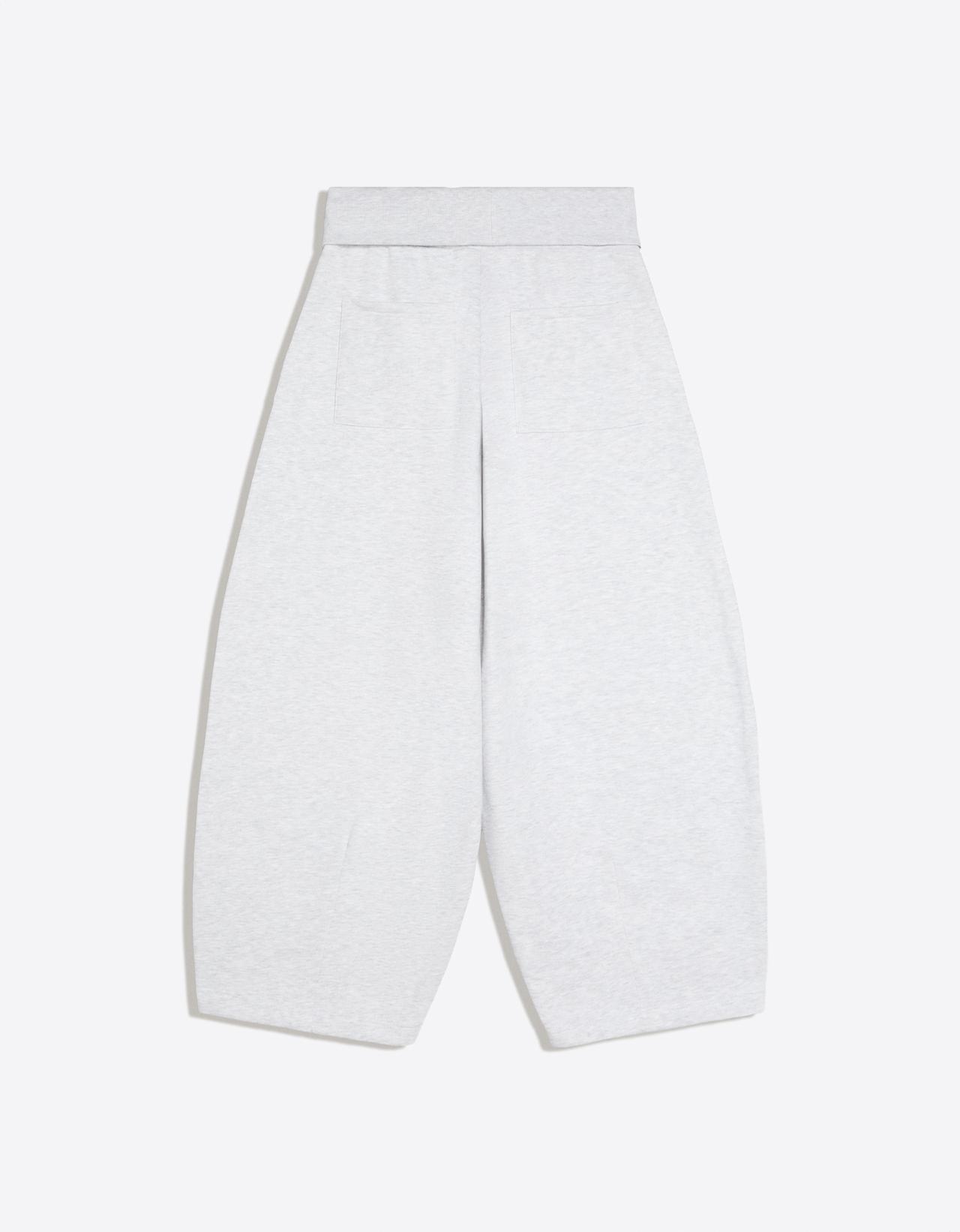 Barrel-leg jersey trousers with fold-over waist — Grey