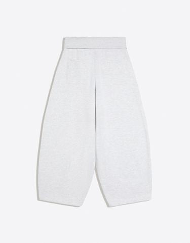 Barrel-leg jersey trousers with fold-over waist — Grey 6