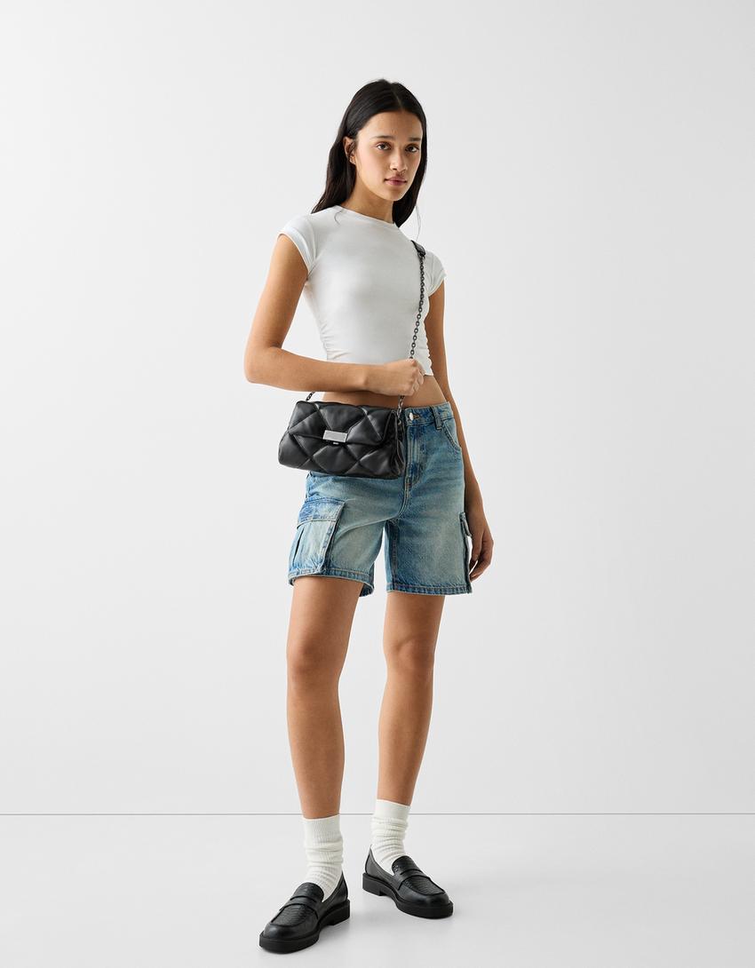 Quilted rocker bag-Black-3