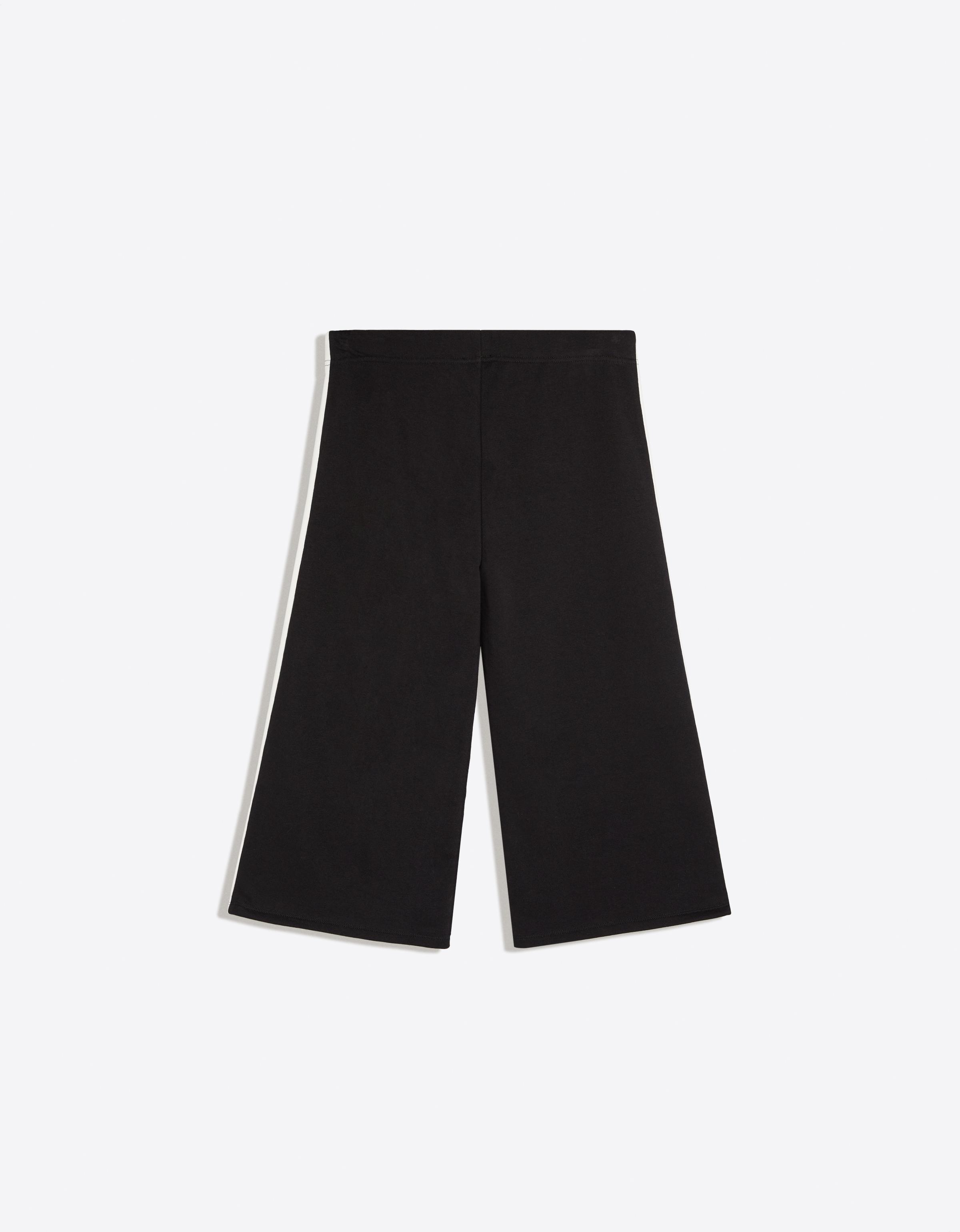 Plush capris with side stripe — Black
