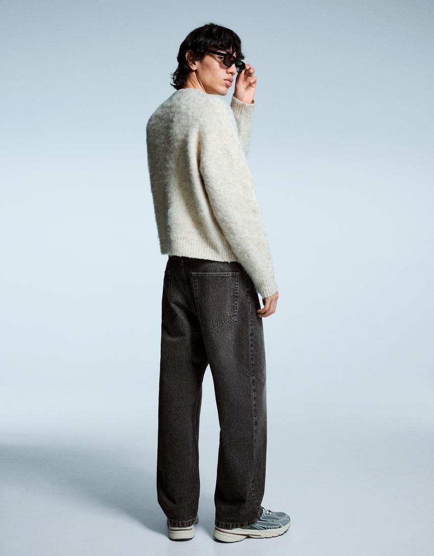 Jeans baggy-Cinzento-escuro