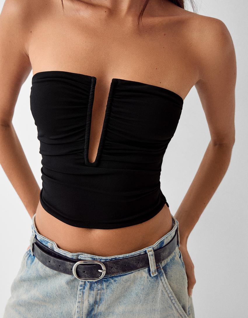 توب قصير ملتف-أسود-2