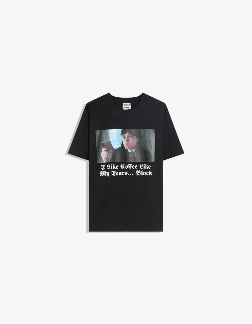 Wednesday short sleeve print T-shirt-Black