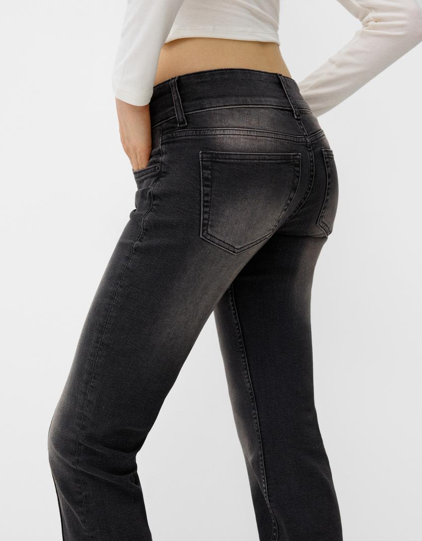 Low-rise bootcut jeans-Black-4