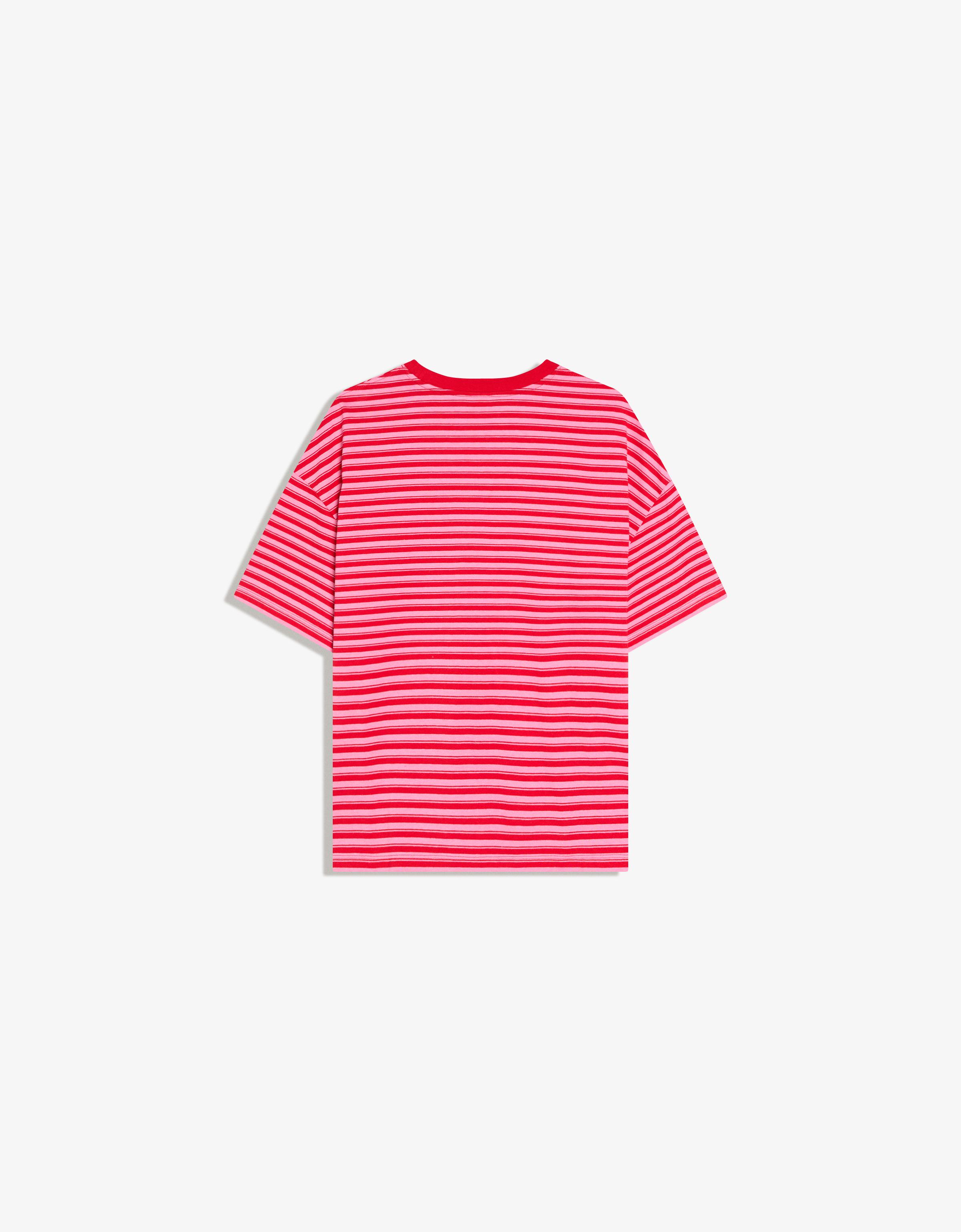 Boxy fit striped T-shirt — Pink