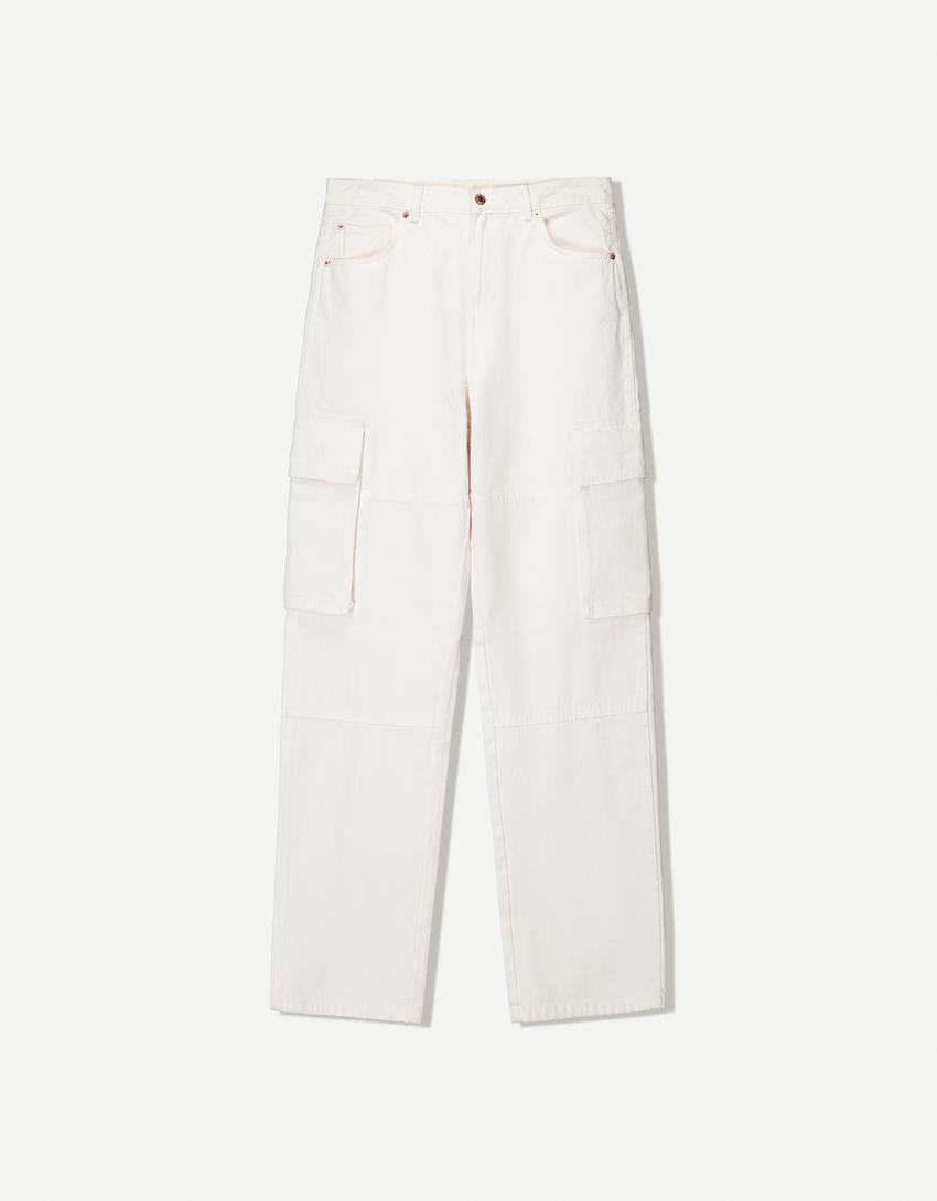 Jeans baggy cargo-Crudo