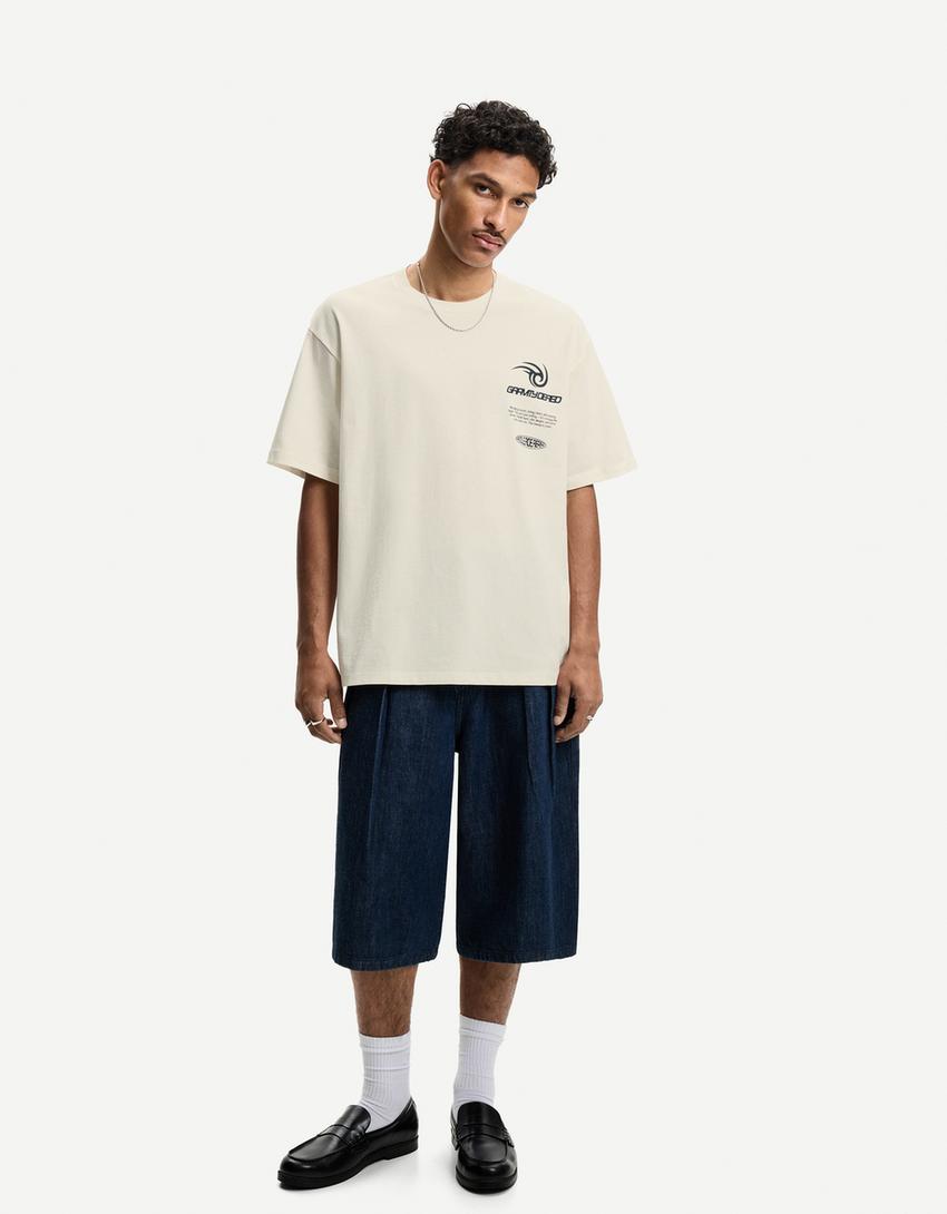 Short sleeve T-shirt with print-Off white