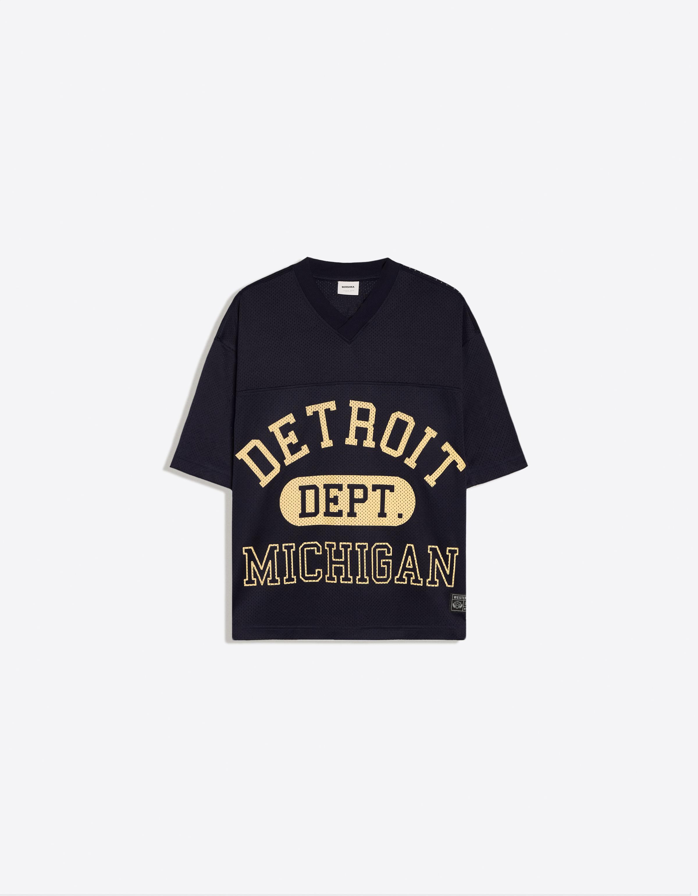 Mesh print T-shirt — Navy