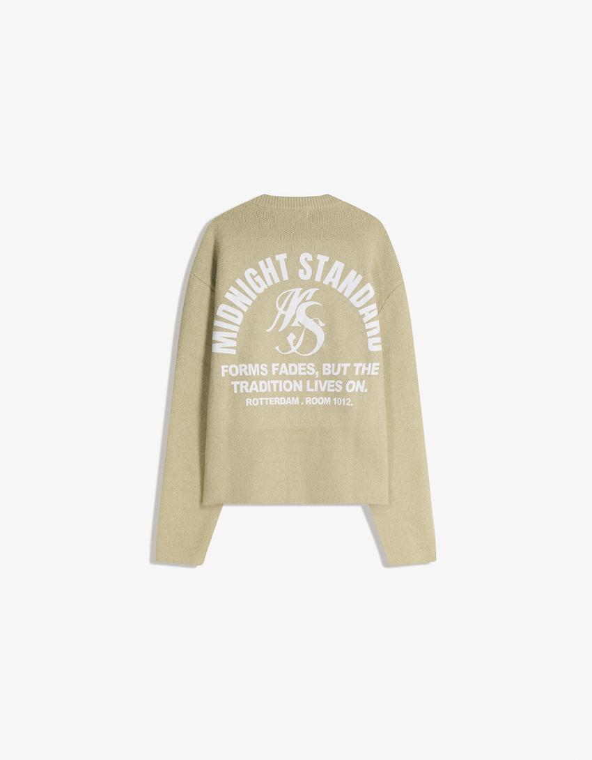 Pull imprimé jacquard-Vert