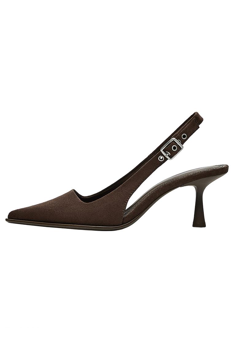 Slingback kitten heel shoes — Brown