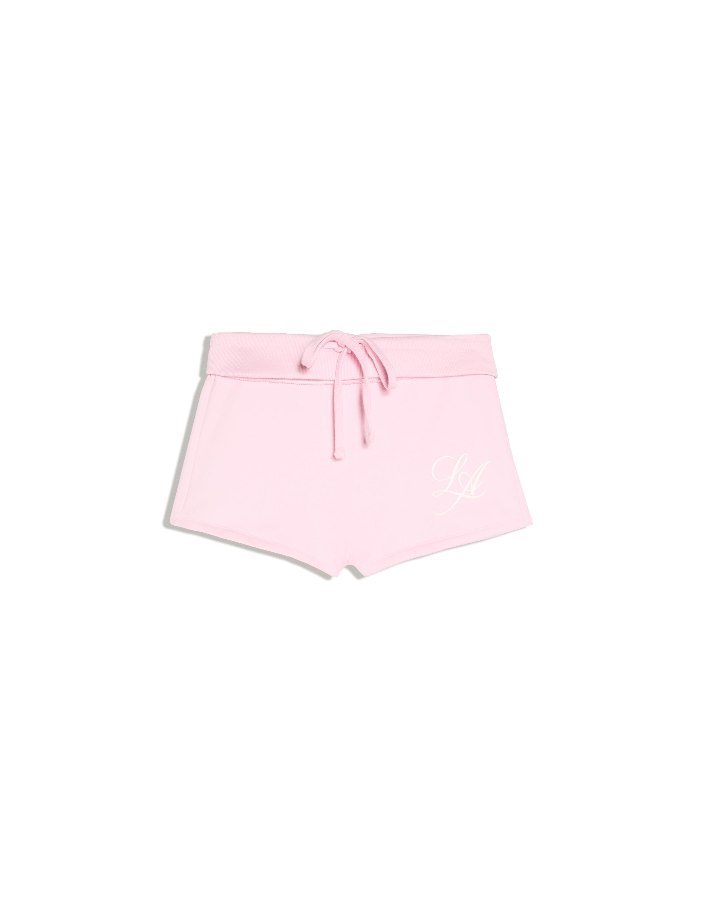 Plush shorts with turn-up waist — Pink