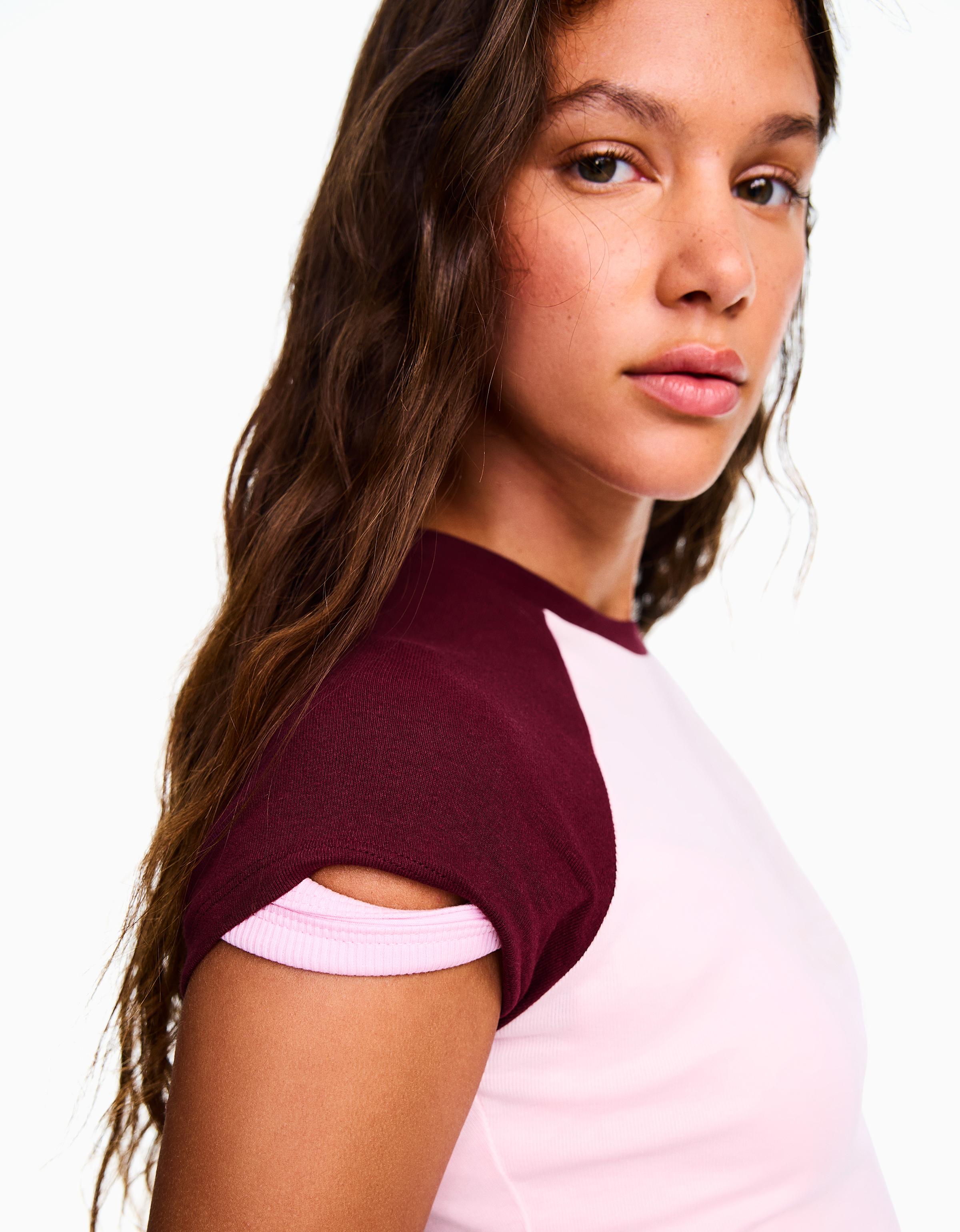 Fitted raglan T-shirt — Pink