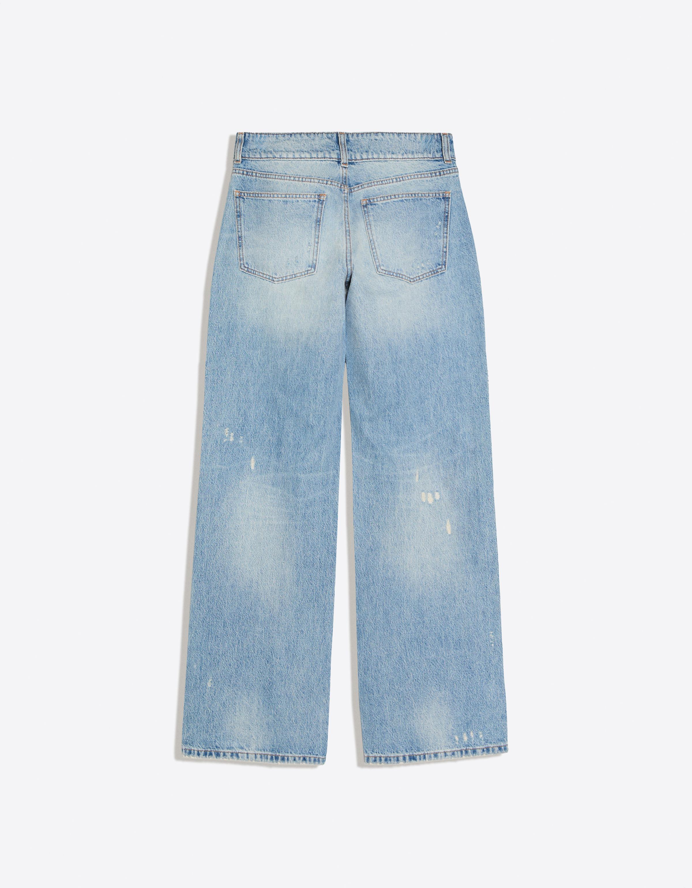 Mid-waist straight jeans — Light blue