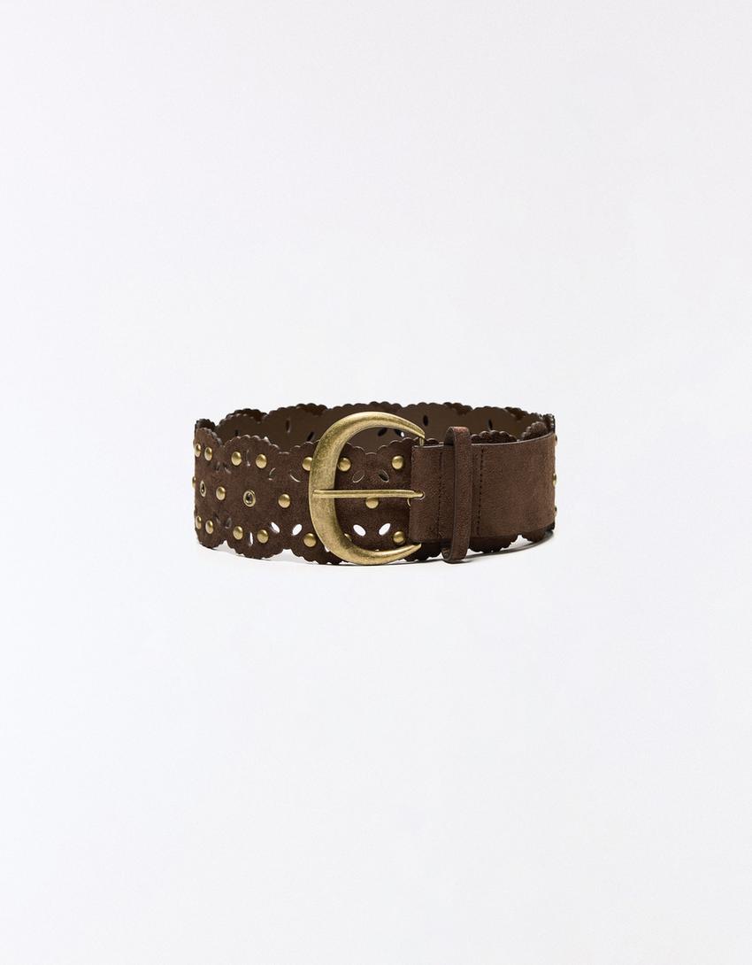 Ceinture ajourée-Marron
