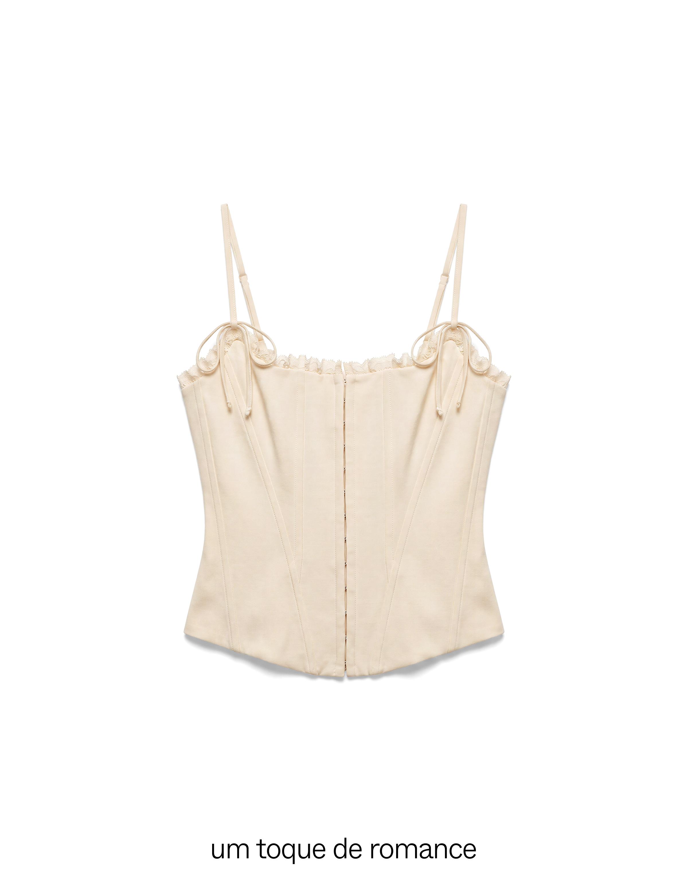Corset top with straps — Beige