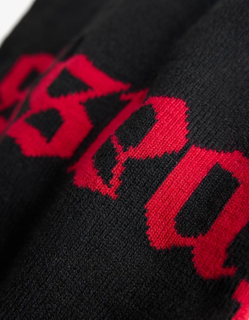 Print beanie-Black