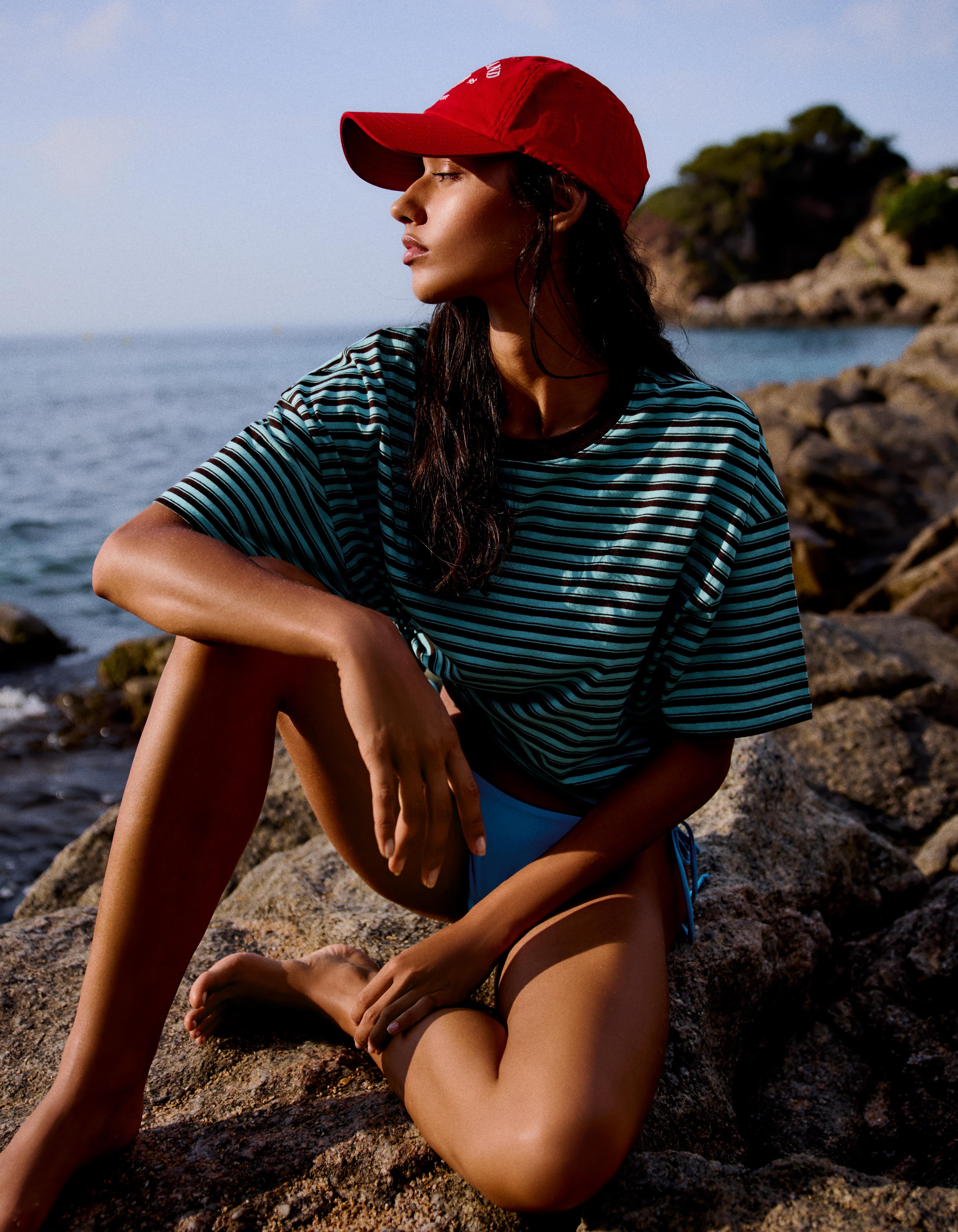 Boxy fit striped T-shirt — Blue