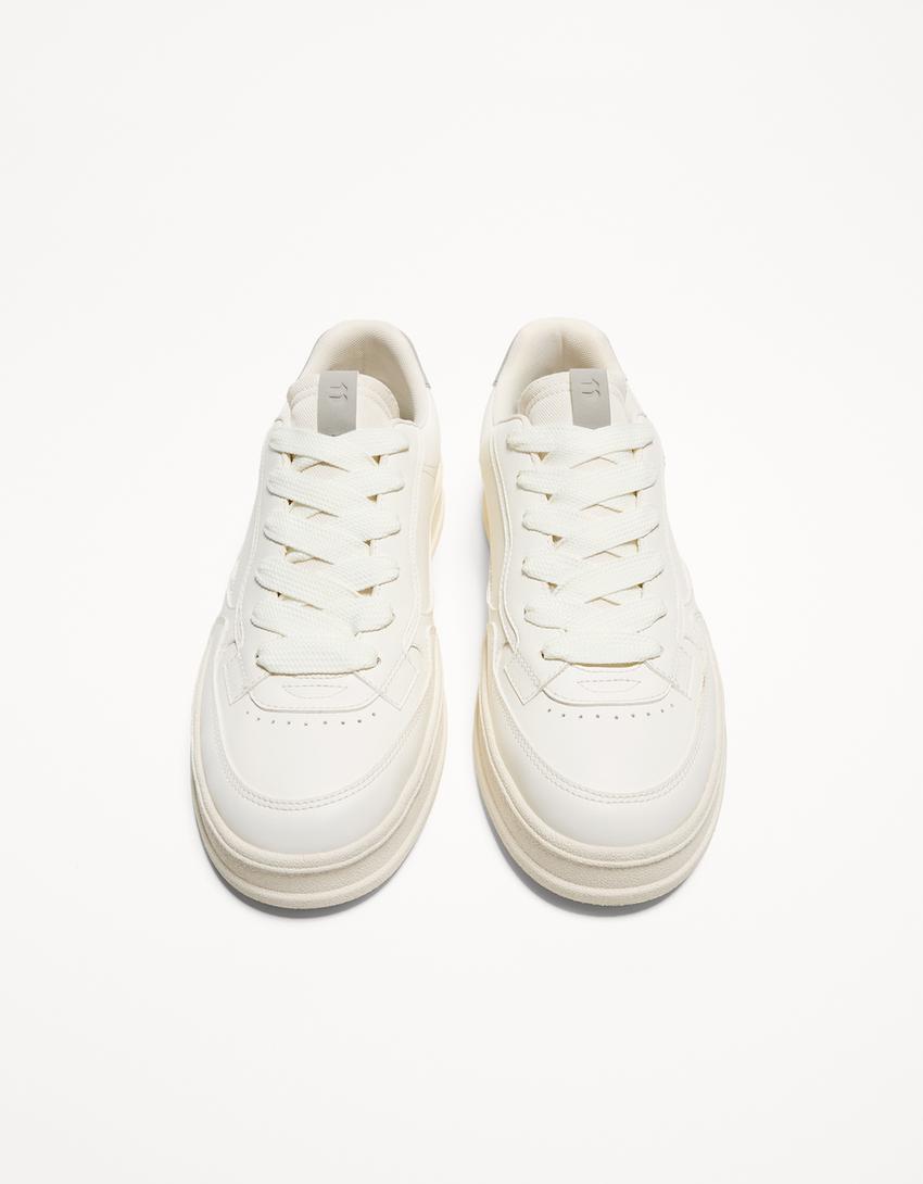 Basic sneakers-Wit-4