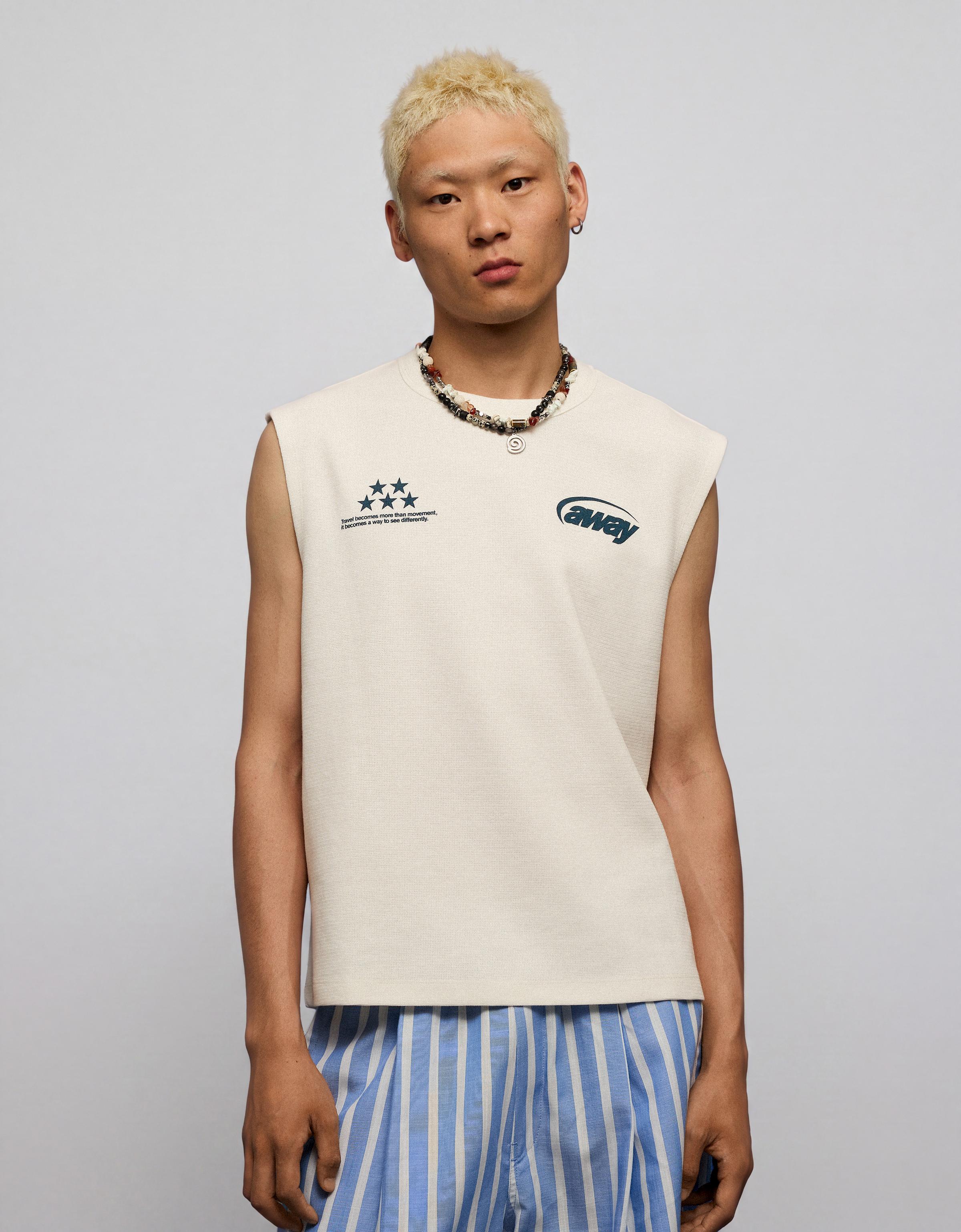 Worker T-shirt with textured print — Off white