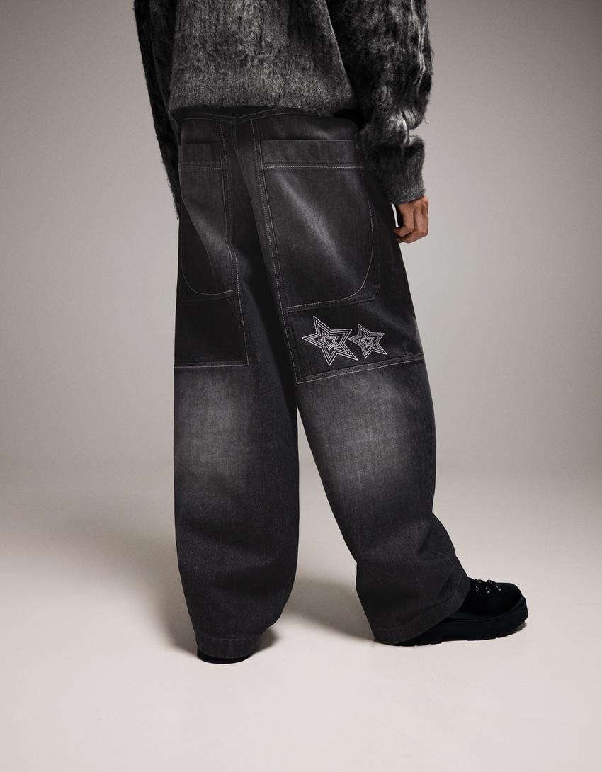 Super Baggy Jeans-Schwarz