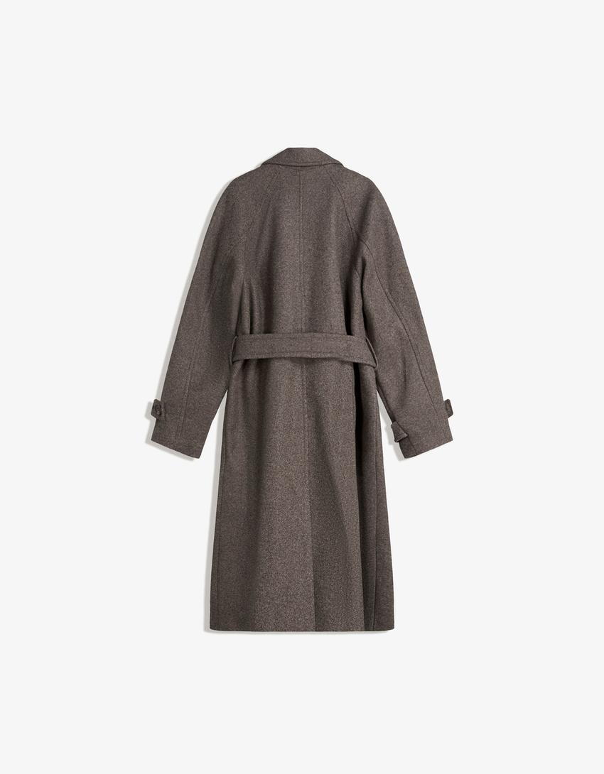 Trench morbido con cintura-Marrone-5