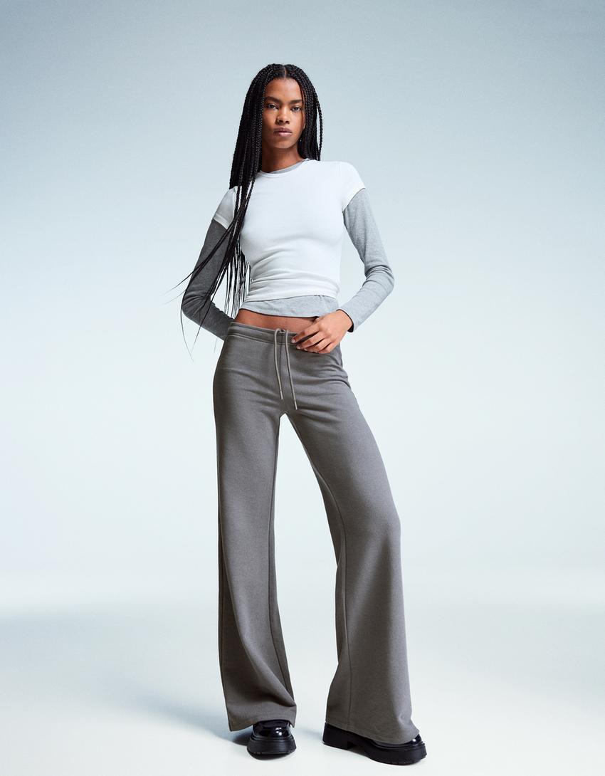 Plush trousers with studs