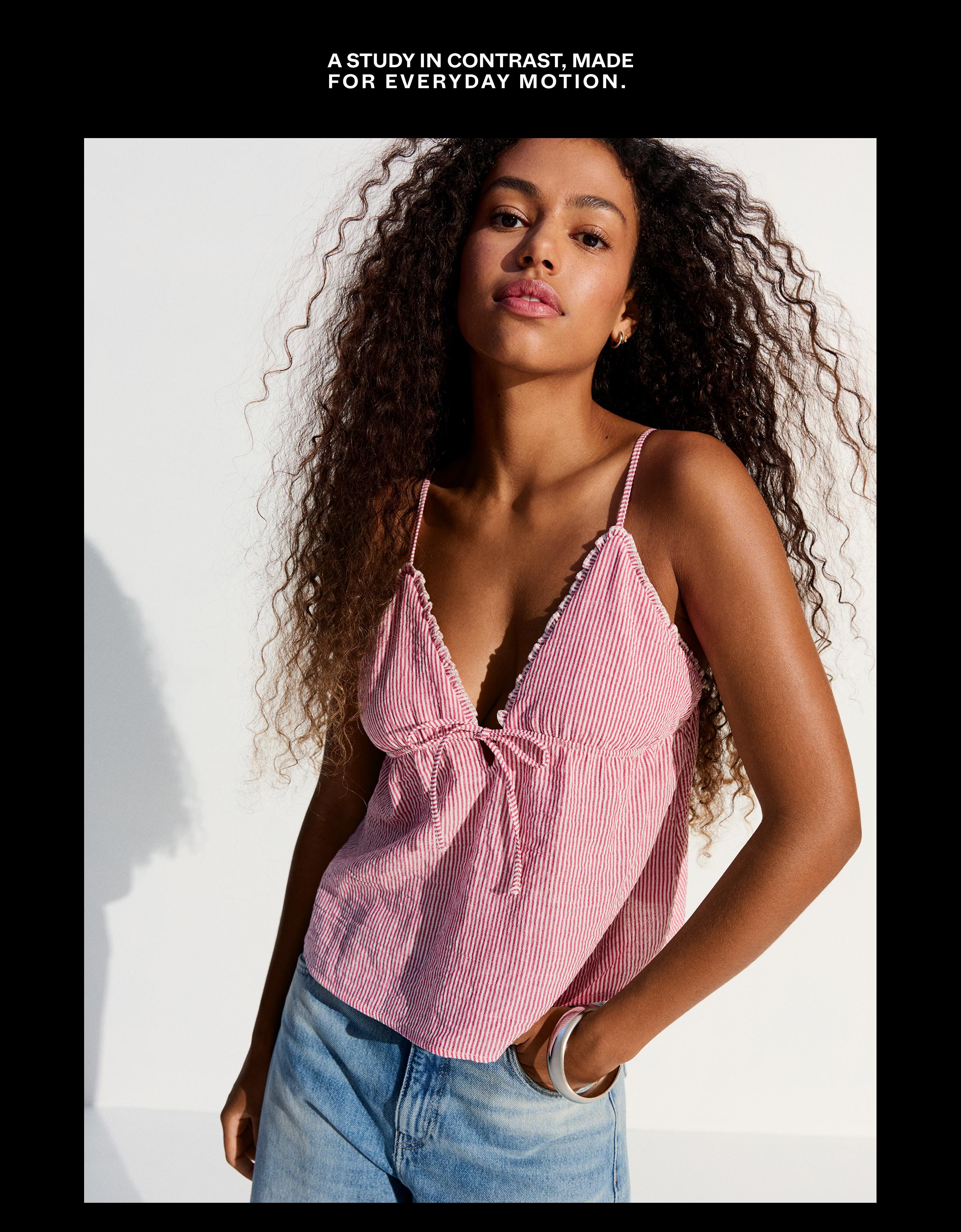 Bow detail strappy top — Red