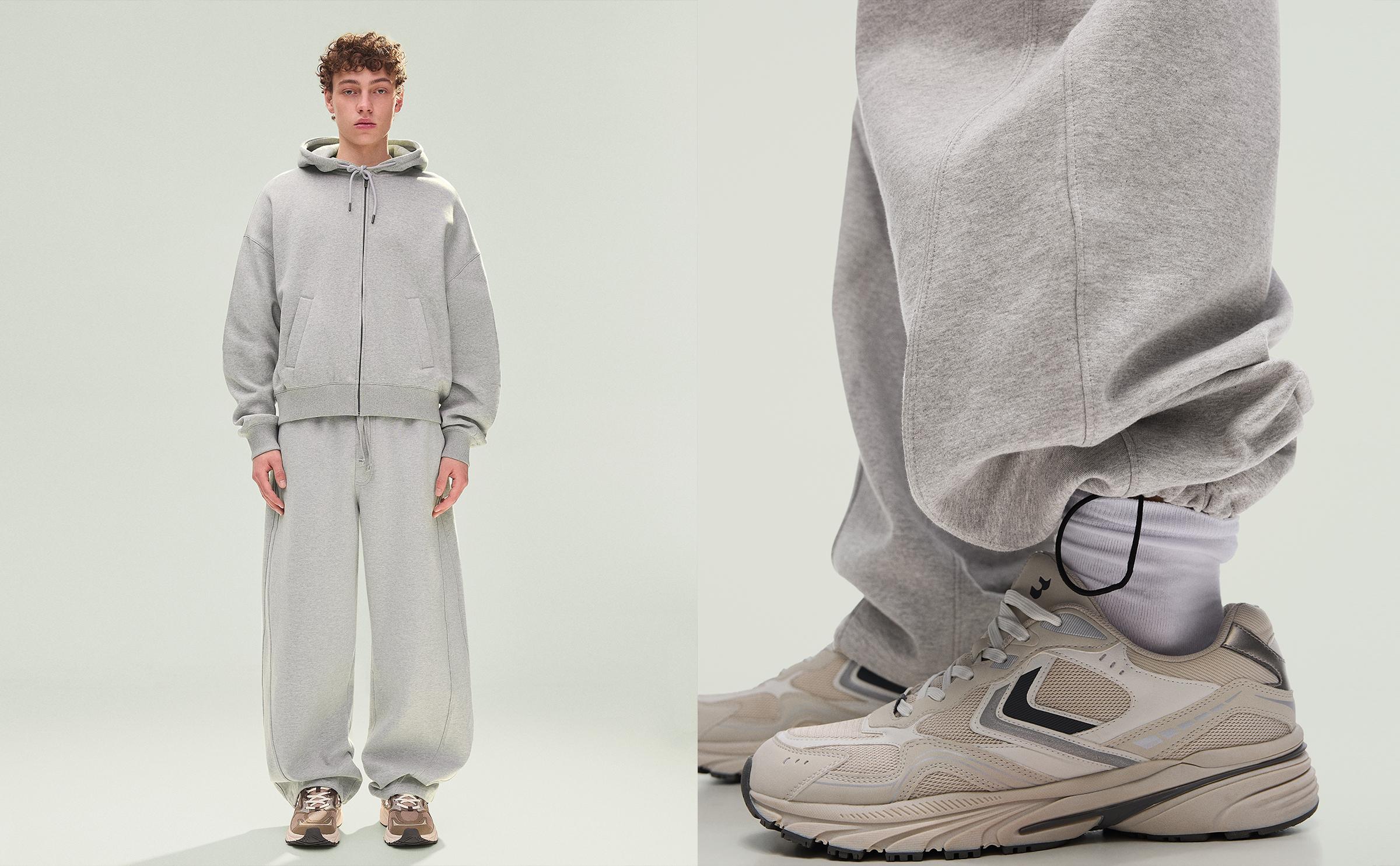 Interlock balloon trousers — Grey