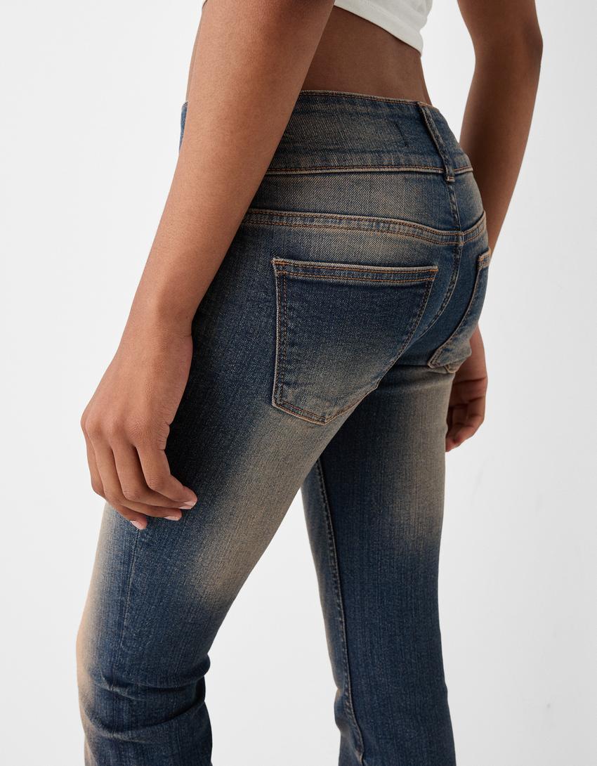 Low waist boot-cut jeans-Blue-3