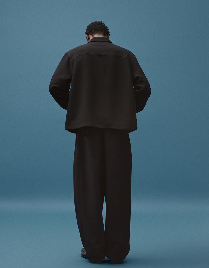 Παντελόνι super baggy tailored fit-Μαύρο